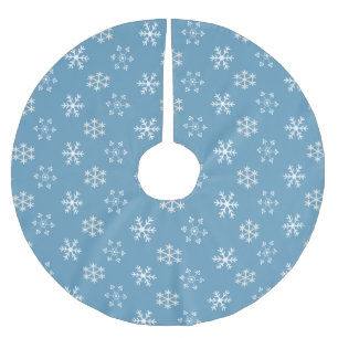 Snowflake Blue Tree Skirt Polyester Weihnachtsbaumdecke