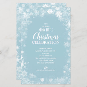 Snowflake Blue Weihnachtsbudget Einladungen