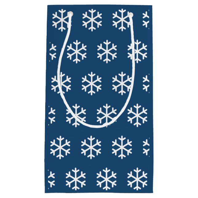 Snowflake Blue Weihnachtsgeschenktasche Kleine Geschenktüte (Vorderseite)