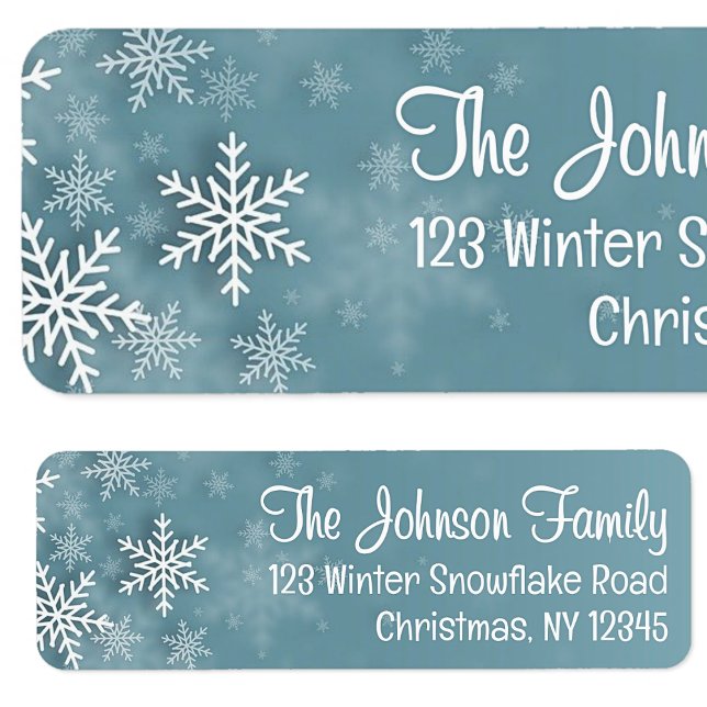Snowflake Blue Winter Christmas Return Address (Von Creator hochgeladen)