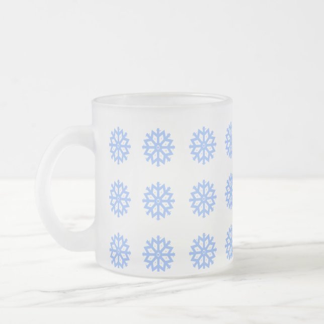 Snowflake Blue Winter Festivals Muster Mattglastasse (Links)