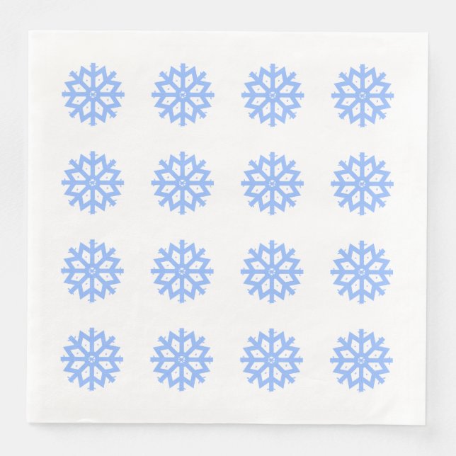 Snowflake Blue Winter Festivals Muster Serviette (Vorderseite)
