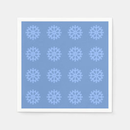 Snowflake Blue Winter Festivals Muster Serviette