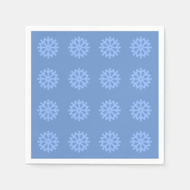 Snowflake Blue Winter Festivals Muster Serviette (Vorderseite)
