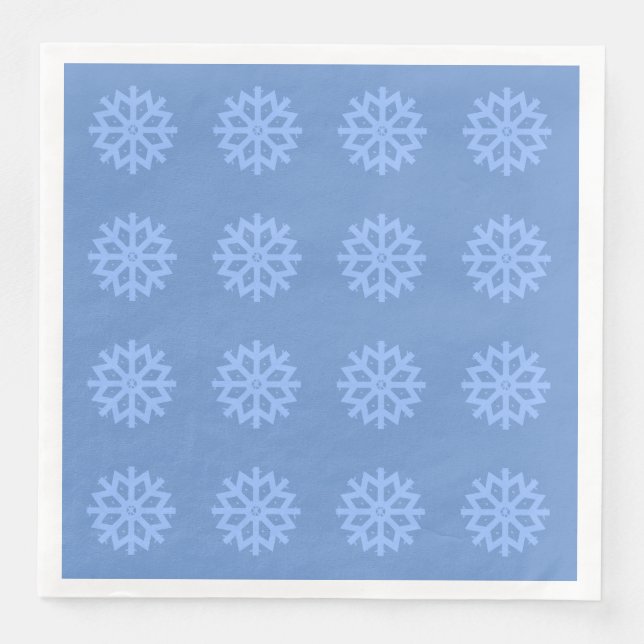 Snowflake Blue Winter Festivals Muster Serviette (Vorderseite)