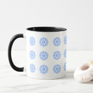 Snowflake Blue Winter Festivals Muster Tasse