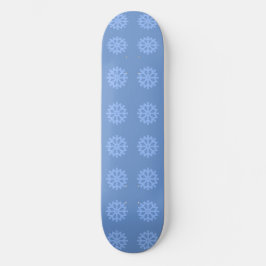 Snowflake Blue Winter Pattern Skateboard