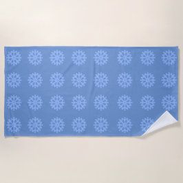 Snowflake Blue Winter Pattern Strandtuch