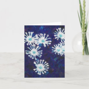 Snowflake Blume Blue Note Card Karte