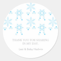 Snowflake | Boy Baby Shooter Favor Sticker
