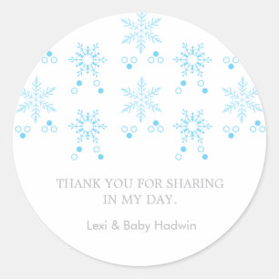 Snowflake   Boy Baby Shooter Favor Sticker