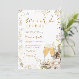 Snowflake-Brunch & Bubbly-Champagner-Junggesellinn Einladung
