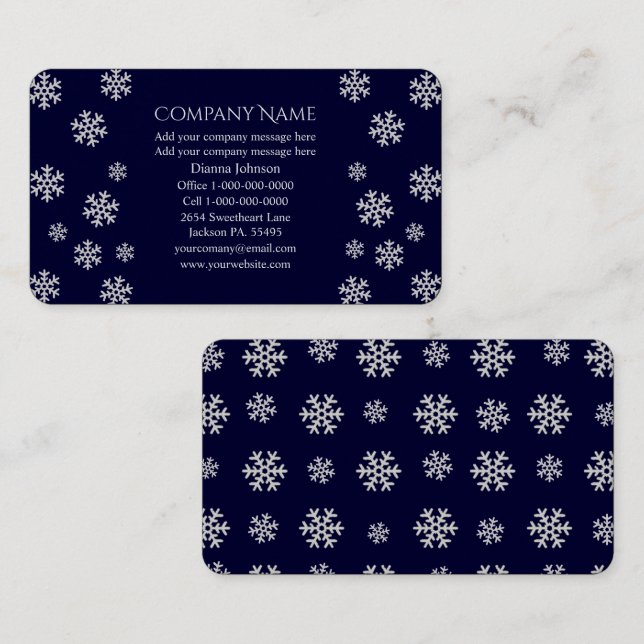 Snowflake Business Cards Visitenkarte (Vorne/Hinten)