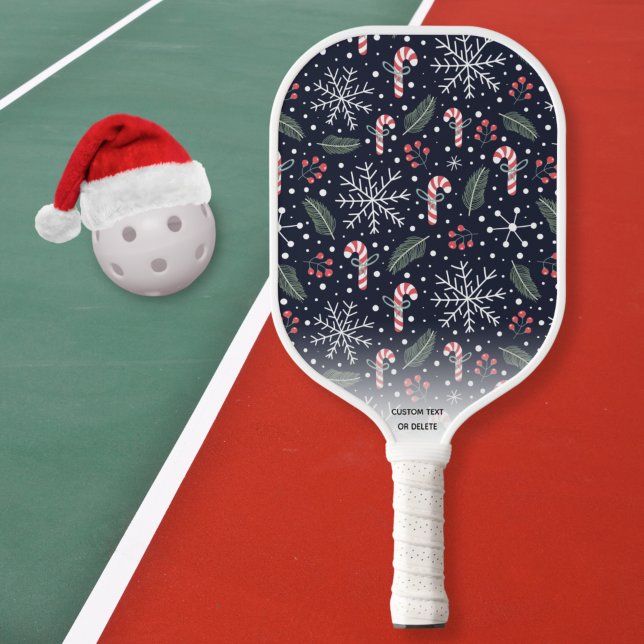 Snowflake Candy Cane Winterurlaub Benutzerdefinier Pickleball Schläger (Von Creator hochgeladen)