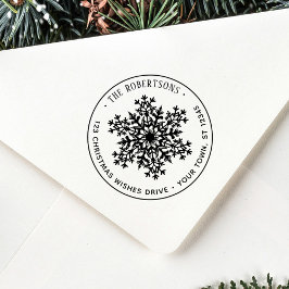Snowflake Christmas Holiday Address Gummistempel