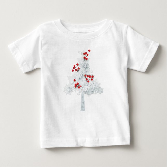 Snowflake Christmas Tree Baby T-shirt (Vorderseite)