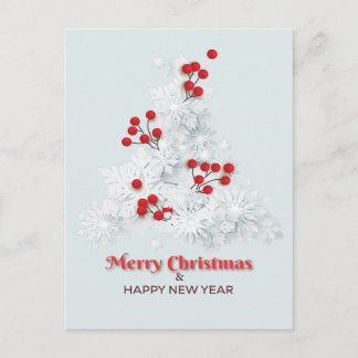 Snowflake Christmas Tree Postkarte