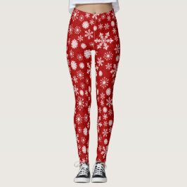Snowflake Christmas Wrapped Leggings - Cute