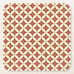 Snowflake Circles-1-UNTERSETZER-SET Rechteckiger Pappuntersetzer