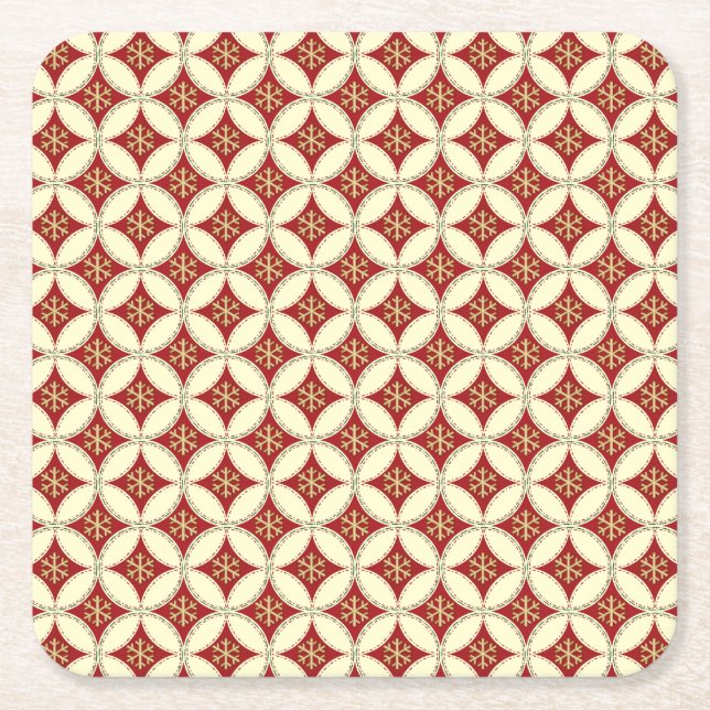 Snowflake Circles-1-UNTERSETZER-SET Rechteckiger Pappuntersetzer (Vorderseite)