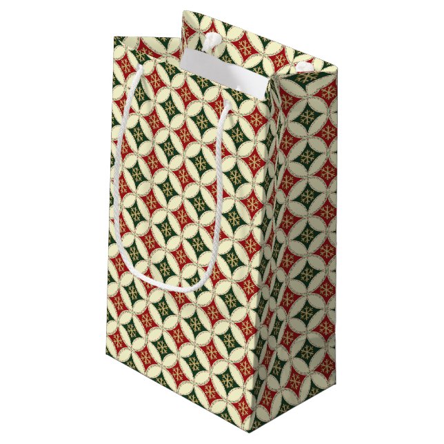 Snowflake Circles-2-GIFT BAG S Kleine Geschenktüte (Rückseite Schrägansicht)