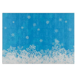 Snowflake Collection Glass Cutting Board 6"x7" Schneidebrett