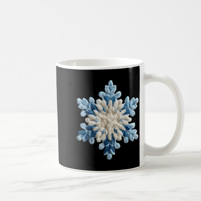Snowflake Crochet Snow Merry Christmas Xmas Pajama Kaffeetasse (Rechts)