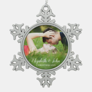 Snowflake Custom Foto Gerahmtes Weihnachtsschmuck Schneeflocken Zinn-Ornament
