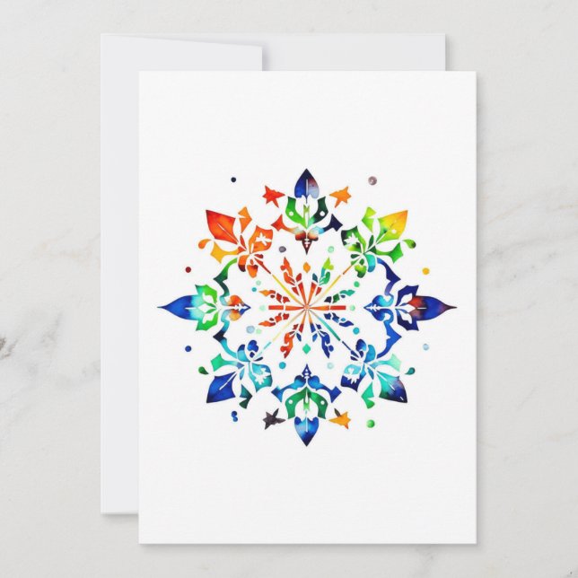 Snowflake Design A - Pen & Tinte Feiertagskarte (Vorderseite)
