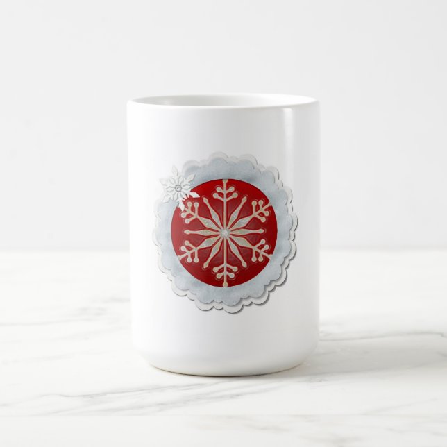 Snowflake Design Anpassbare Weihnachtszeit Tasse (Mittel)