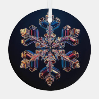 Snowflake-Design auf einem Glasdekor Ornament Aus Glas