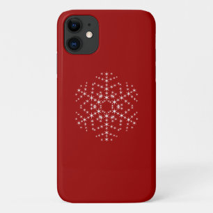 Snowflake Design in Dunkelrot und Weiß. Case-Mate iPhone Hülle