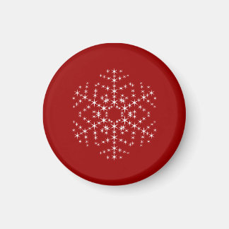 Snowflake Design in Dunkelrot und Weiß. Magnet