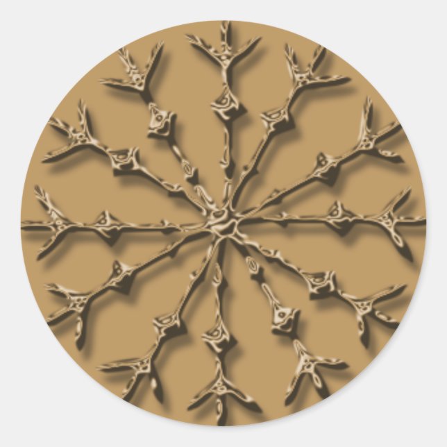 Snowflake Design Personalizable Holiday Card Siege Runder Aufkleber (Vorderseite)