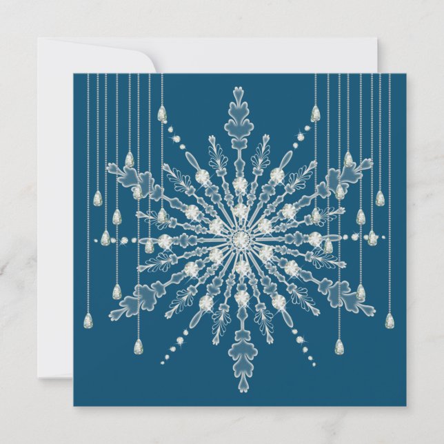 Snowflake Diamond elegante Winter blau grau (Vorderseite)