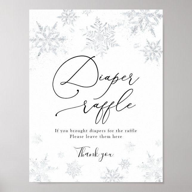 Snowflake Diaper Raffelzeichen Poster (Vorne)