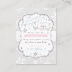 Snowflake Diapers und Tutu Raffle Ticket Begleitkarte