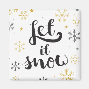 Snowflake Doodles Weihnachtsgrafik Magnet
