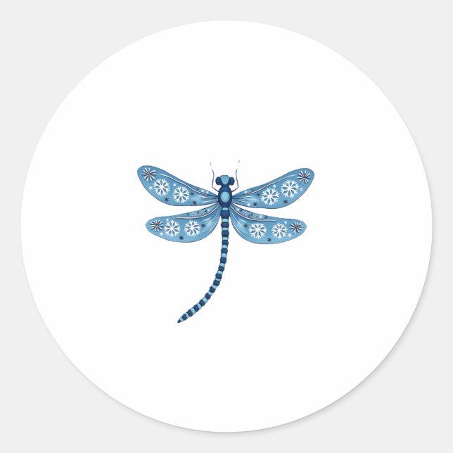 Snowflake Dragonfly Spirit Runder Aufkleber (Vorderseite)