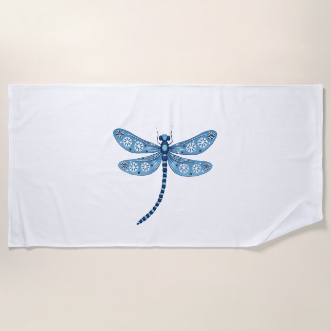 Snowflake Dragonfly Spirit Strandtuch (Vorderseite)