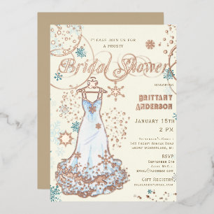 Snowflake Dress Winter Wonderland Brautparty Folieneinladung