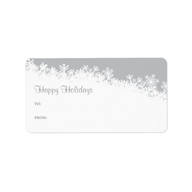 Snowflake Edge Holiday-Geschenksiegel Adressaufkleber (Vorne)