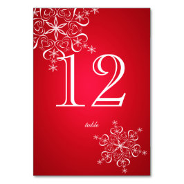 Snowflake Elegance Rot 2 Tischnummer