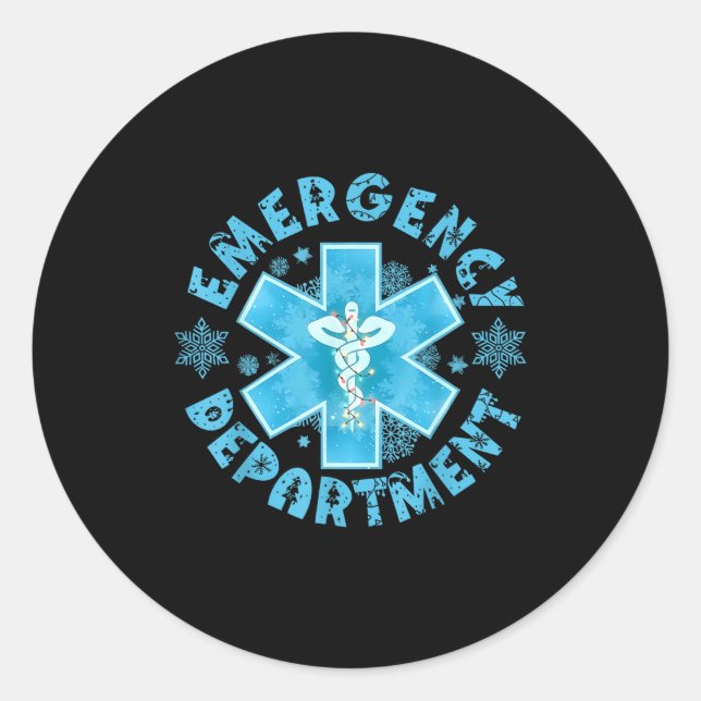 Snowflake Emergency Department Winter Er Ed Nurse  Runder Aufkleber (Vorderseite)