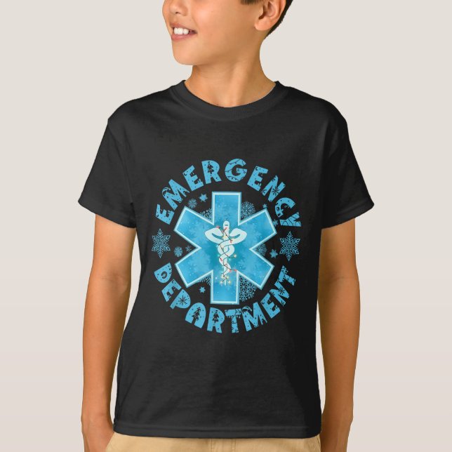 Snowflake Emergency Department Winter Er Ed Nurse  T-Shirt (Vorderseite)
