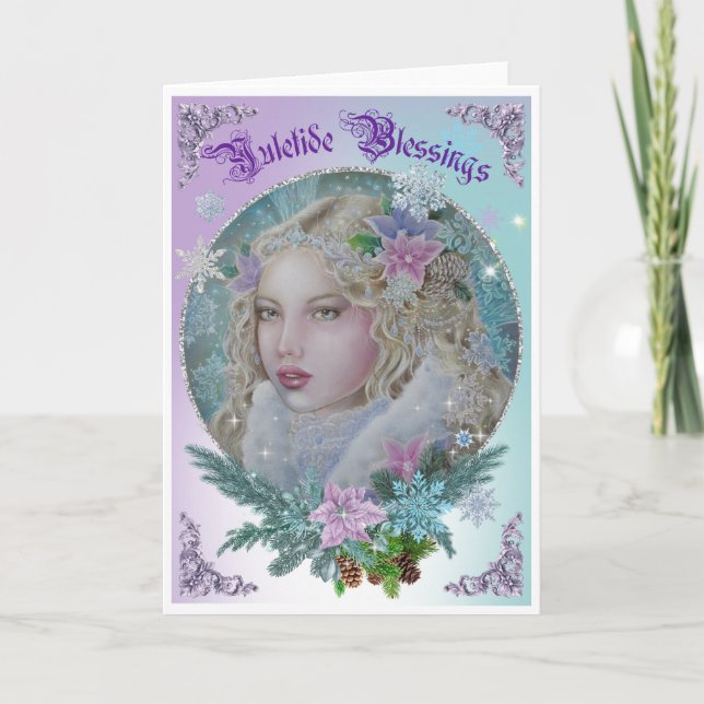 Snowflake fairy Christmas Yule greeting card Karte (Vorderseite)