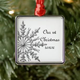 Snowflake First Christmas Zusammen Silbernes Ornament