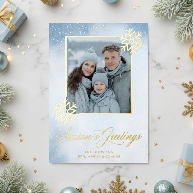 Snowflake Foto Frohe Festtage Folien Feiertagskarte (Von Creator hochgeladen)