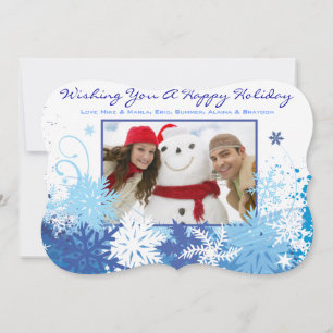 SNOWFLAKE Foto Grußkarte für die Familie Feiertagskarte
