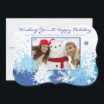 SNOWFLAKE Foto Grußkarte für die Familie Feiertagskarte<br><div class="desc">Alle meine Designs sind One-OF-A-KIND Originalkunstwerke, die von mir entworfen wurden! Sie können sie nur hier finden! Die meisten werden mit Adobe Illustrator oder Adobe Fotoshop erstellt. Andere sind einzigartige handbemalte Gegenstände in Aquarell, Gouache und Indianerfarben. Alle Hintergrundfarben, Schriftart und Texte können nach Ihren Wünschen geändert werden. Frag einfach! Fühlen...</div>